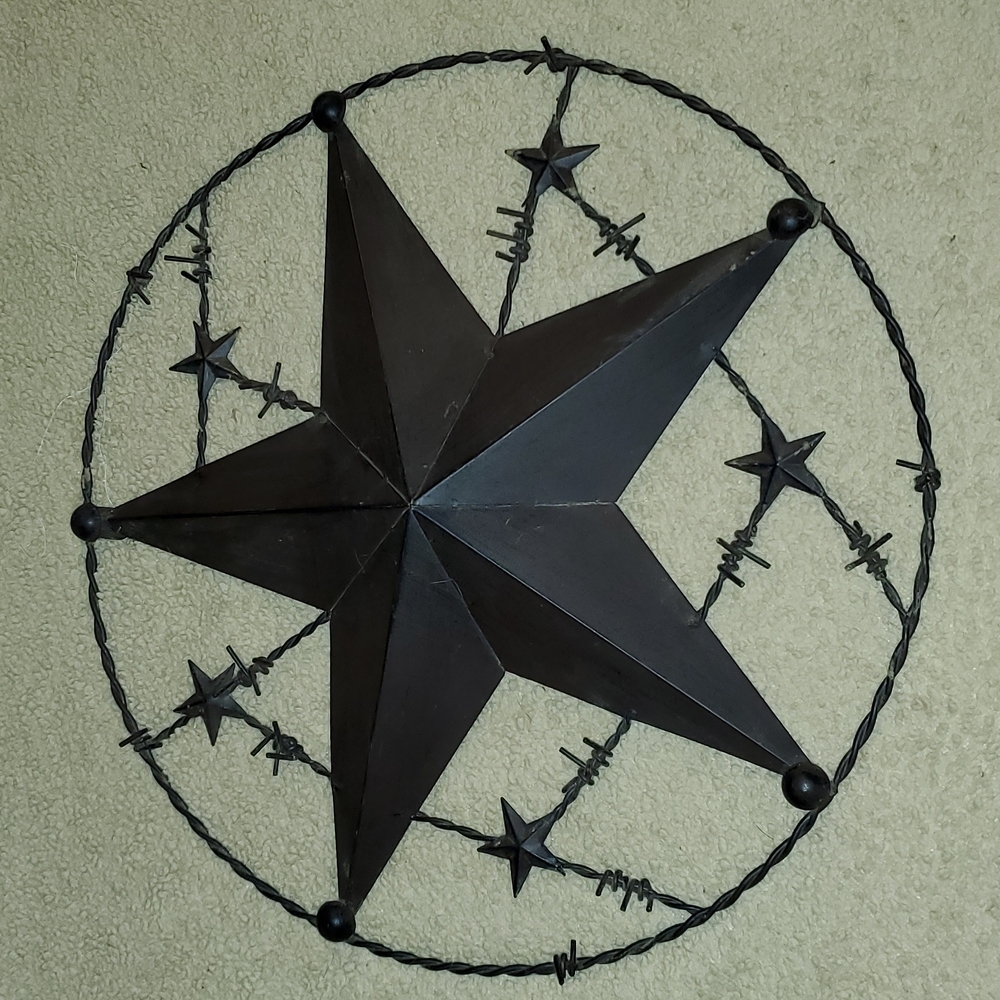 Metal barbed wire Texas star wall/door hanger.